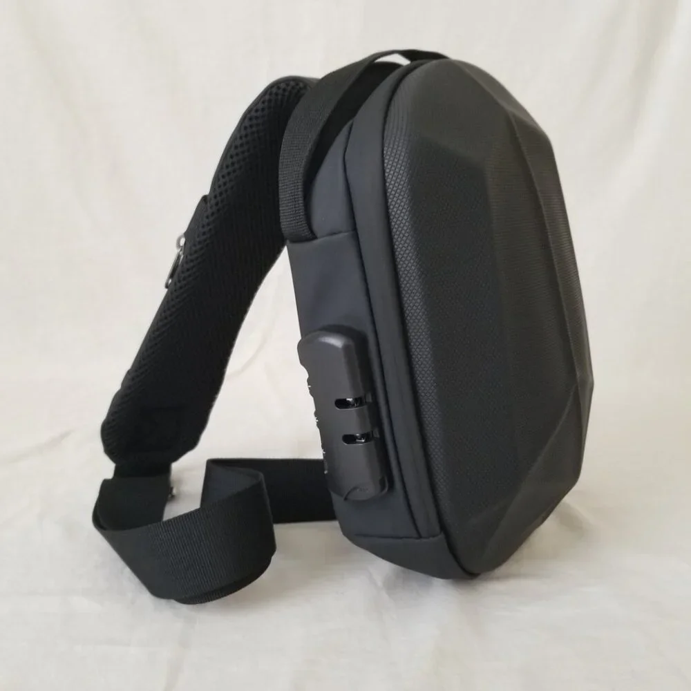 NEW! Anti-Theft Hard-Shell Crossbody/Shoulder Bag w/Locking Zippers and Strap